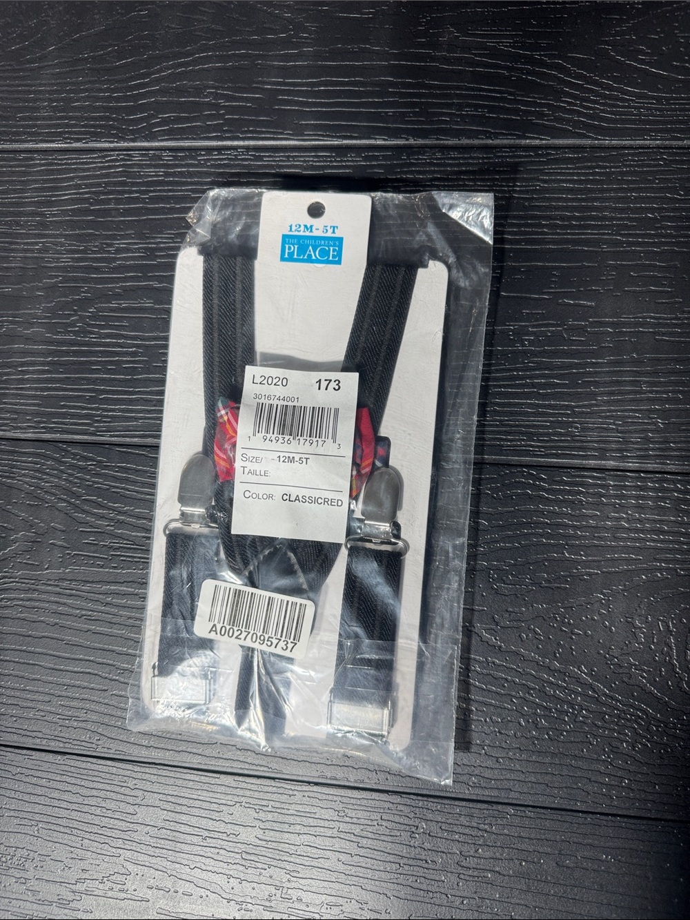 The Children's Place Black Elastic Suspenders with Metal Clips